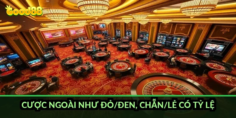 Roulette quay số may mắn Good88: bàn Âu và bàn Mỹ khác nhau ra sao? 4 Cược ngoài như đỏ/đen, chẵn/lẻ có tỷ lệ ra sao?